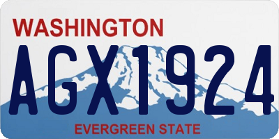 WA license plate AGX1924