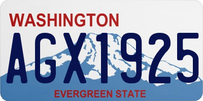 WA license plate AGX1925