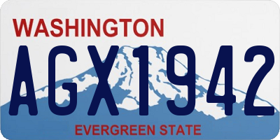 WA license plate AGX1942