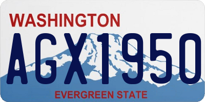WA license plate AGX1950