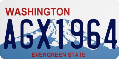 WA license plate AGX1964