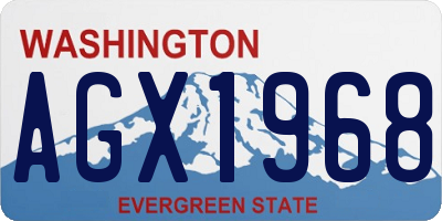 WA license plate AGX1968