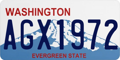 WA license plate AGX1972