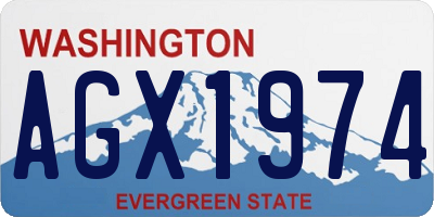 WA license plate AGX1974