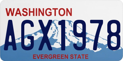WA license plate AGX1978
