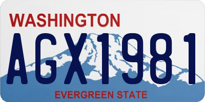 WA license plate AGX1981