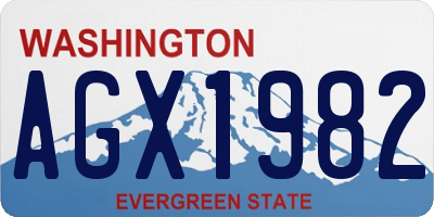 WA license plate AGX1982