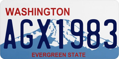 WA license plate AGX1983