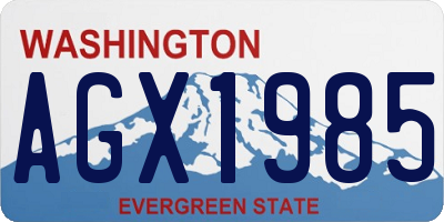 WA license plate AGX1985