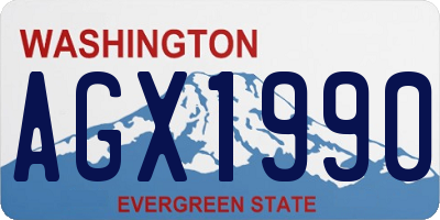 WA license plate AGX1990