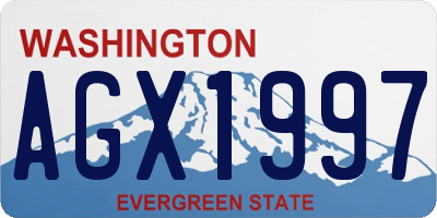 WA license plate AGX1997