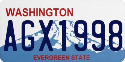 WA license plate AGX1998