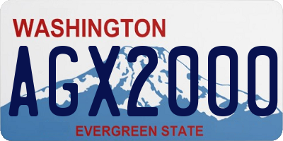 WA license plate AGX2000