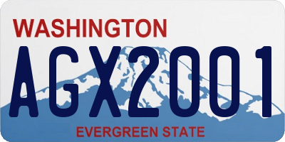 WA license plate AGX2001