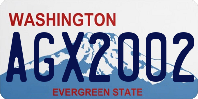 WA license plate AGX2002