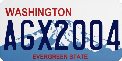 WA license plate AGX2004