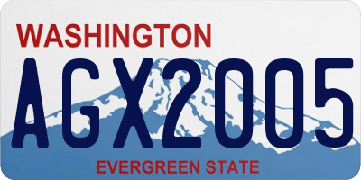 WA license plate AGX2005