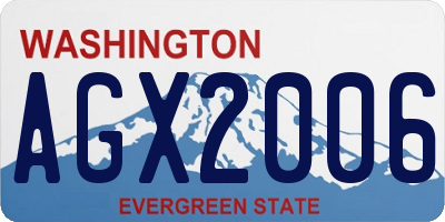 WA license plate AGX2006