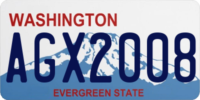 WA license plate AGX2008