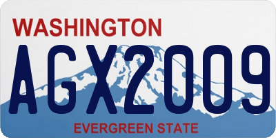 WA license plate AGX2009