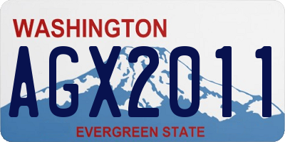 WA license plate AGX2011