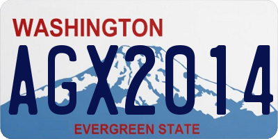 WA license plate AGX2014
