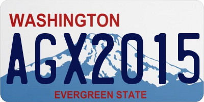 WA license plate AGX2015