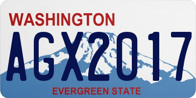 WA license plate AGX2017