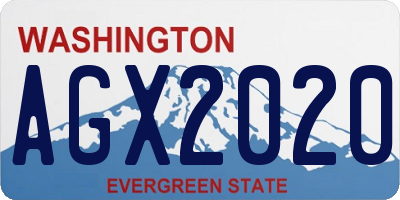 WA license plate AGX2020