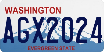 WA license plate AGX2024