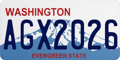 WA license plate AGX2026