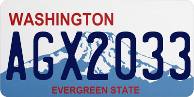 WA license plate AGX2033