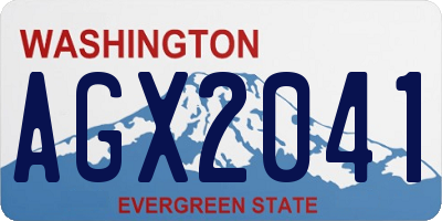 WA license plate AGX2041