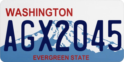 WA license plate AGX2045