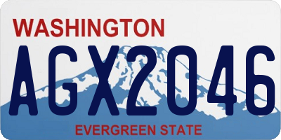 WA license plate AGX2046