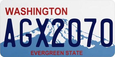 WA license plate AGX2070