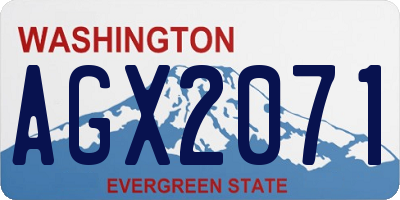 WA license plate AGX2071