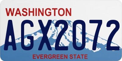 WA license plate AGX2072