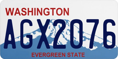 WA license plate AGX2076