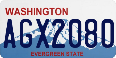 WA license plate AGX2080