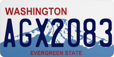 WA license plate AGX2083