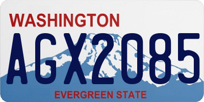 WA license plate AGX2085