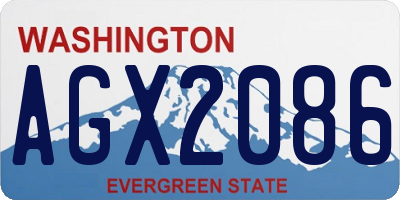 WA license plate AGX2086
