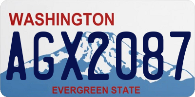 WA license plate AGX2087