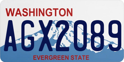 WA license plate AGX2089