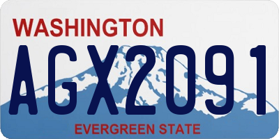 WA license plate AGX2091