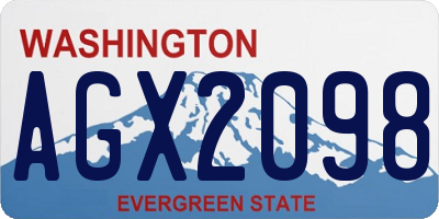 WA license plate AGX2098