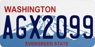WA license plate AGX2099