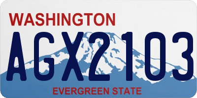 WA license plate AGX2103