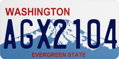 WA license plate AGX2104